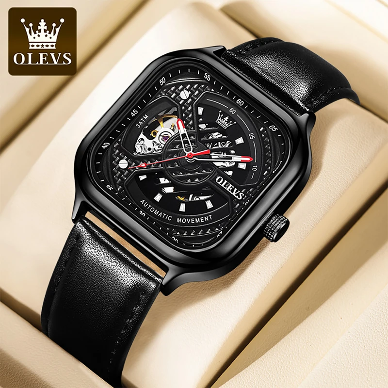 OLEVS New Luxury Automatic Mechanical Tourbillon Perspective Hollow Luminous Hands 30M Waterproof Square Dial Watches 6634
OLEVS New Luxury Automatic Mechanical Tourbillon Perspective Hollow Luminous Hands 30M Waterproof Square Dial Watches 6634