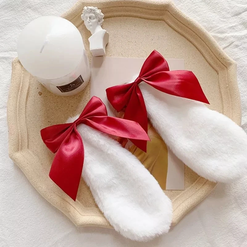 Women Girls Plush Lop Ears Rabbit Hair Clip Kawaii Bunny Ears Hairpin Candy Color Ribbon Bowknot Lolita Cosplay Hair Accessories
Women Girls Plush Lop Ears Rabbit Hair Clip Kawaii Bunny Ears Hairpin Candy Color Ribbon Bowknot Lolita Cosplay Hair Accessories