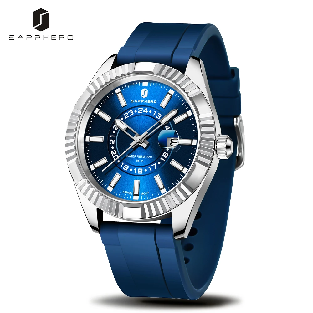 Sapphero Watch for Men Top Brand Luxury MIYOTA Movement Sport Military WristWatch 100M Waterproof Silicone Fashion Man Clock
Sapphero Watch for Men Top Brand Luxury MIYOTA Movement Sport Military WristWatch 100M Waterproof Silicone Fashion Man Clock
