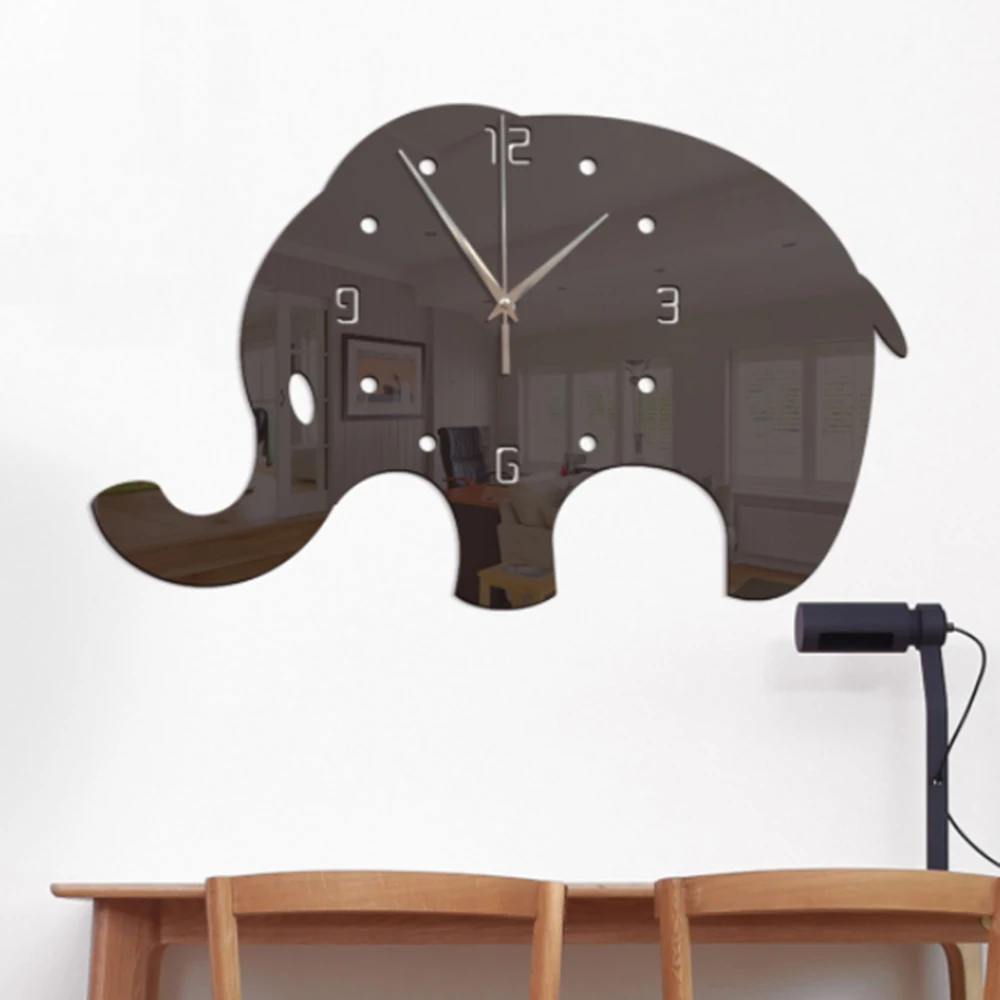 1 Pcs Animals Elephant Wall Clock Home Decor Modern Design Mirror Effect Elephants DIY Clock For Home Office School Decoration
1 Pcs Animals Elephant Wall Clock Home Decor Modern Design Mirror Effect Elephants DIY Clock For Home Office School Decoration