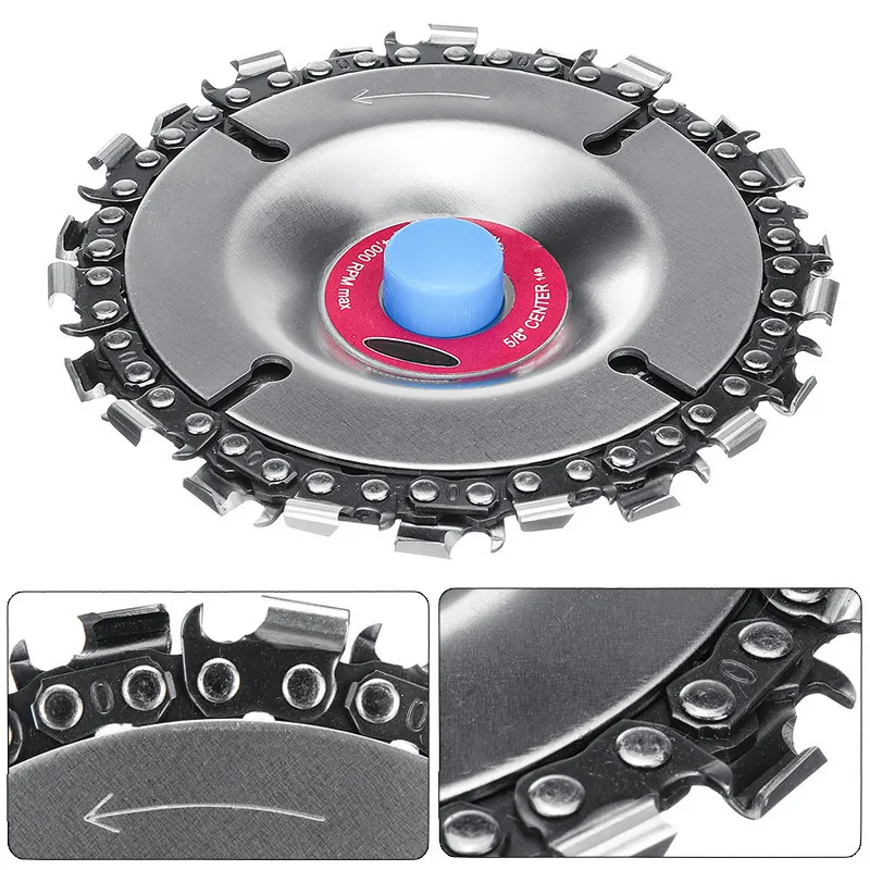 4 Inch Steel Grinder Chain Disc with 2pcs Chain 5/8 Inch Arbor 22 Tooth Wood Carving Disc for 100/115 Angle Grinder
4 Inch Steel Grinder Chain Disc with 2pcs Chain 5/8 Inch Arbor 22 Tooth Wood Carving Disc for 100/115 Angle Grinder