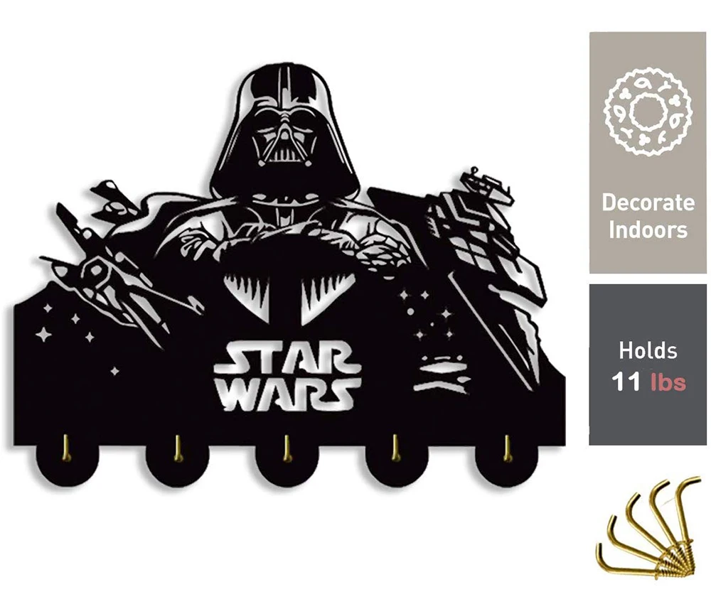 Настенные крючки для ключей Star War деревянные пальто держатель вешалка сумки и