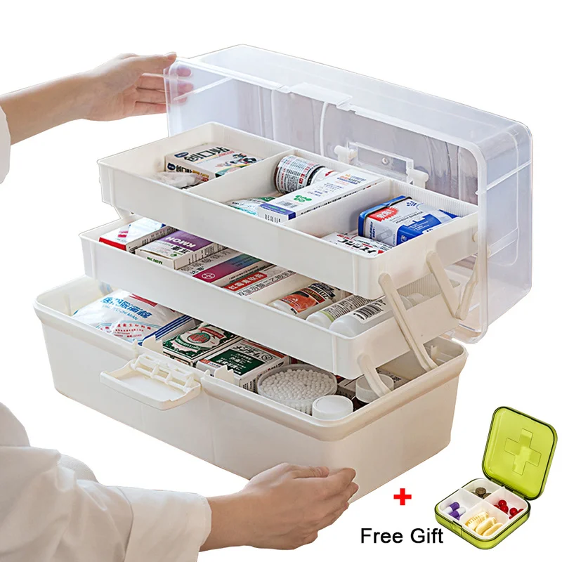 Large Medicine Box First Aid Kit Plastic 3 Tier Portable Storage Box Transparent Cover Sundries Organizer Emergency Pill Cabinet
Large Medicine Box First Aid Kit Plastic 3 Tier Portable Storage Box Transparent Cover Sundries Organizer Emergency Pill Cabinet
