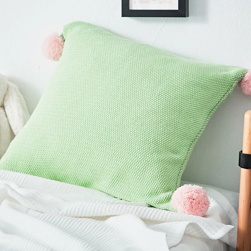 YIRUIO Youth Lively Pompom Pillow Case Cozy Soft Chunky Knitted Decorative Pillow Cover Cute Contrast Color Cushion Cover 45*45
YIRUIO Youth Lively Pompom Pillow Case Cozy Soft Chunky Knitted Decorative Pillow Cover Cute Contrast Color Cushion Cover 45*45