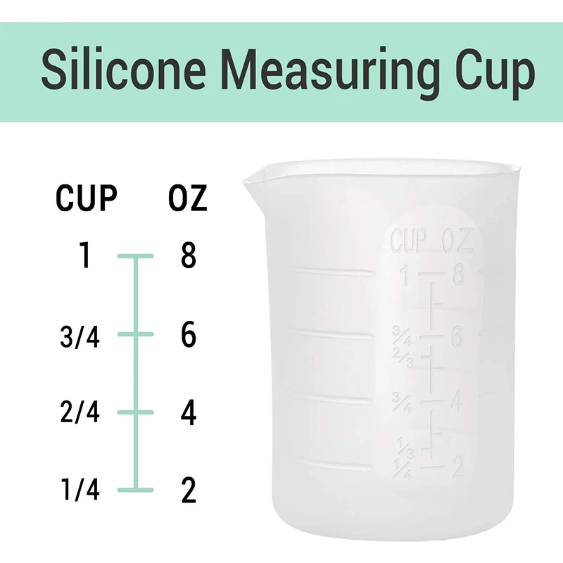 250Ml Silicone Measuring Cups, 4 PCS Reusable Silicone Mixing Cups Durable Easy Clean for Epoxy Resin, Casting Molds
250Ml Silicone Measuring Cups, 4 PCS Reusable Silicone Mixing Cups Durable Easy Clean for Epoxy Resin, Casting Molds
