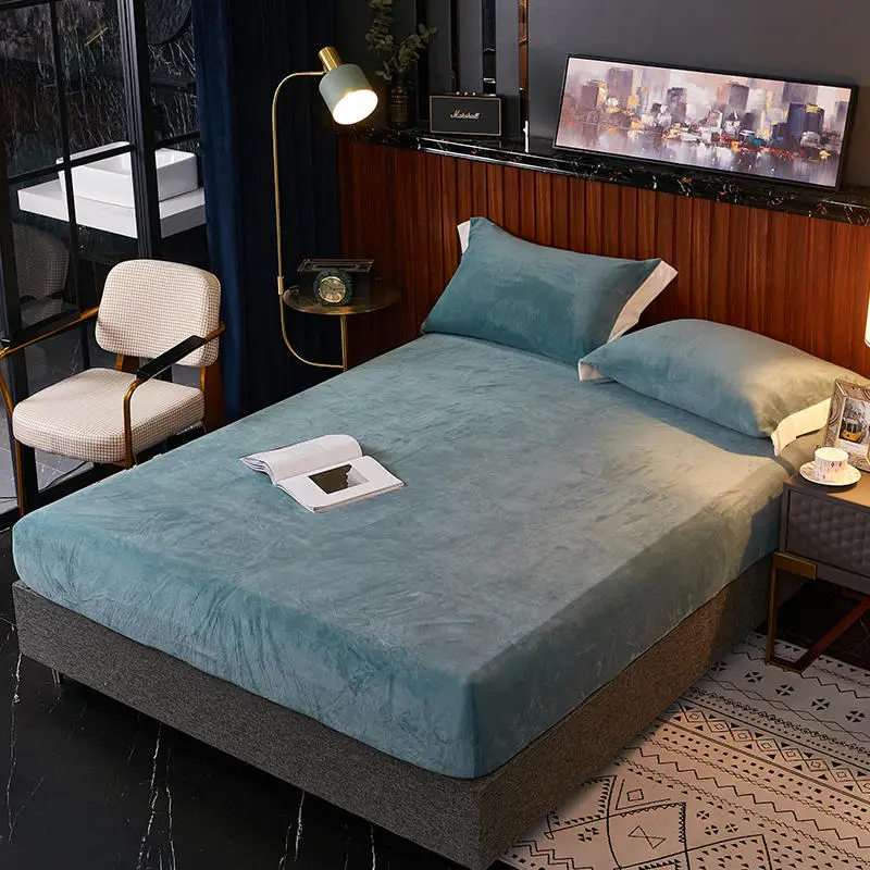 1 шт. Простыня из кораллового флиса sabanas cama одноцветные простыни на резинке зимнее