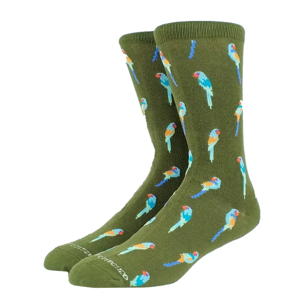 Мужские повседневные деловые длинные носки с забавным оливковым попугаем
Мужские повседневные деловые длинные носки с забавным оливковым попугаем