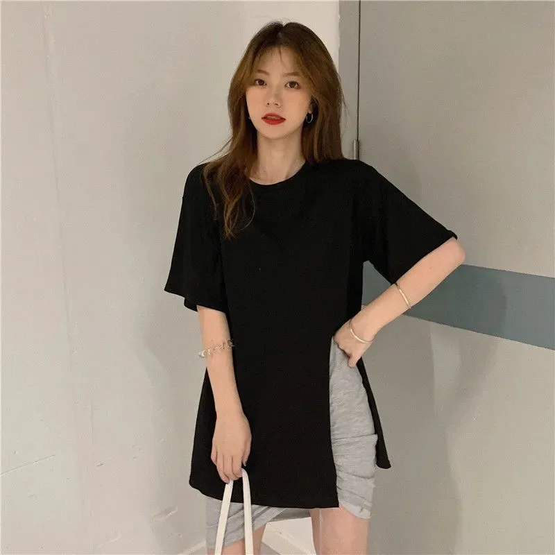 White za split short-sleeved T-shirt female summer design feeling loose temperament half sleeve bottoming top ins tide zaraing
White za split short-sleeved T-shirt female summer design feeling loose temperament half sleeve bottoming top ins tide zaraing