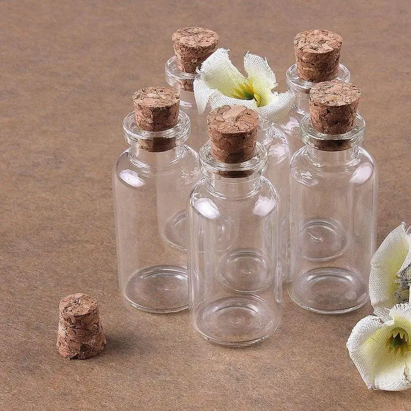 Small Bottle Containers Decoration Popular Mason Jar Message Vials Cheap Mini Glass Jars DIY Cork Stopper Ornaments | Красота и