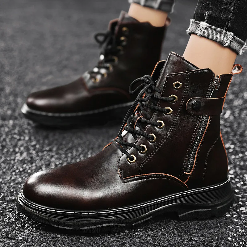 Мужские ботильоны, черные кожаные новые Модные осенние мотоциклетные ботинки мартинсы на шнуровке, Нескользящие водонепроницаемые мужски...
Мужские ботильоны, черные кожаные новые Модные осенние мотоциклетные ботинки мартинсы на шнуровке, Нескользящие водонепроницаемые мужски...