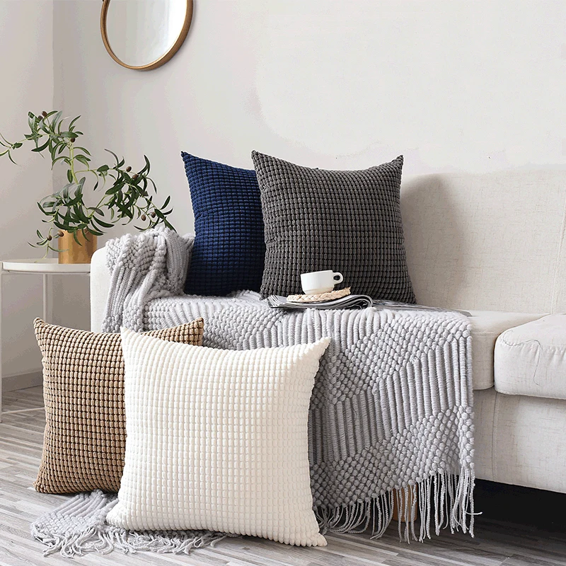 

Наволочка плюшевая однотонная, в скандинавском стиле, декоративная наволочка для дивана, кресла, поясницы, для гостиной, домашнего декора