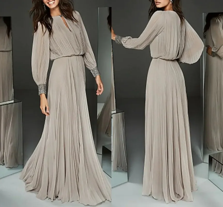 2022 Luxurious Jewel Neck Floor Length Chiffon Evening Formal Dress Long Sleeve Beading Prom Party Gown Robe De Soiree
2022 Luxurious Jewel Neck Floor Length Chiffon Evening Formal Dress Long Sleeve Beading Prom Party Gown Robe De Soiree