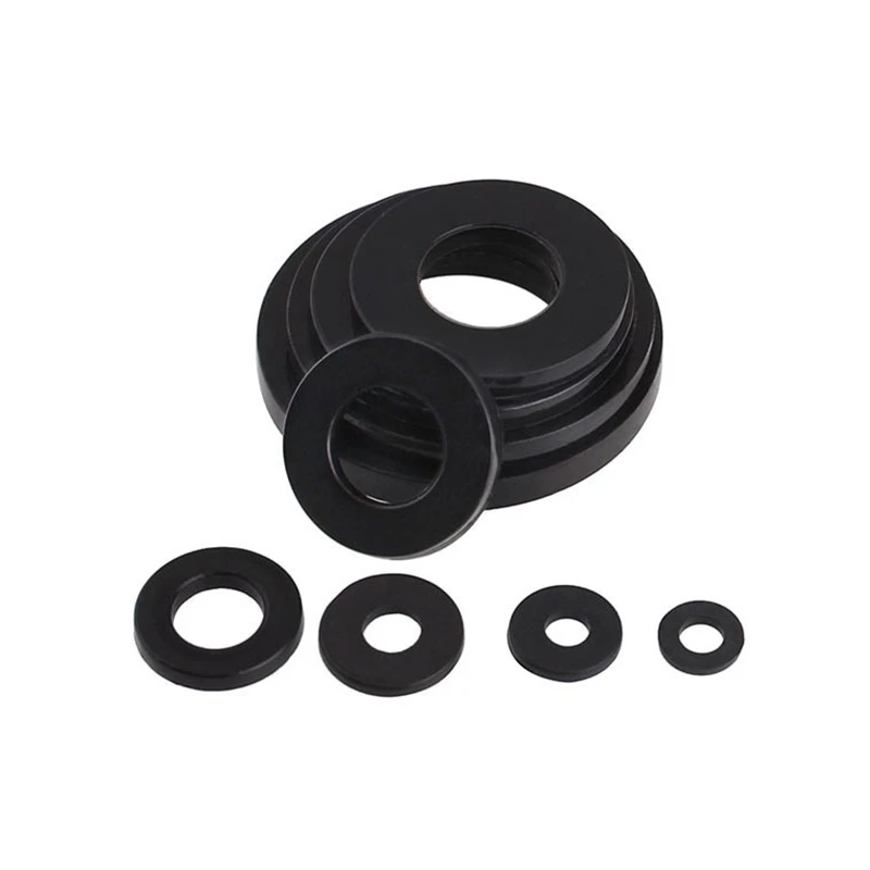 600Pcs Black Nylon Rubber Flat Washer Assortment Kit for M2 M2.5 M3 M4 M5 M6 M8 M10 M12 Plain Repair Washer Furniture Gasket Kit