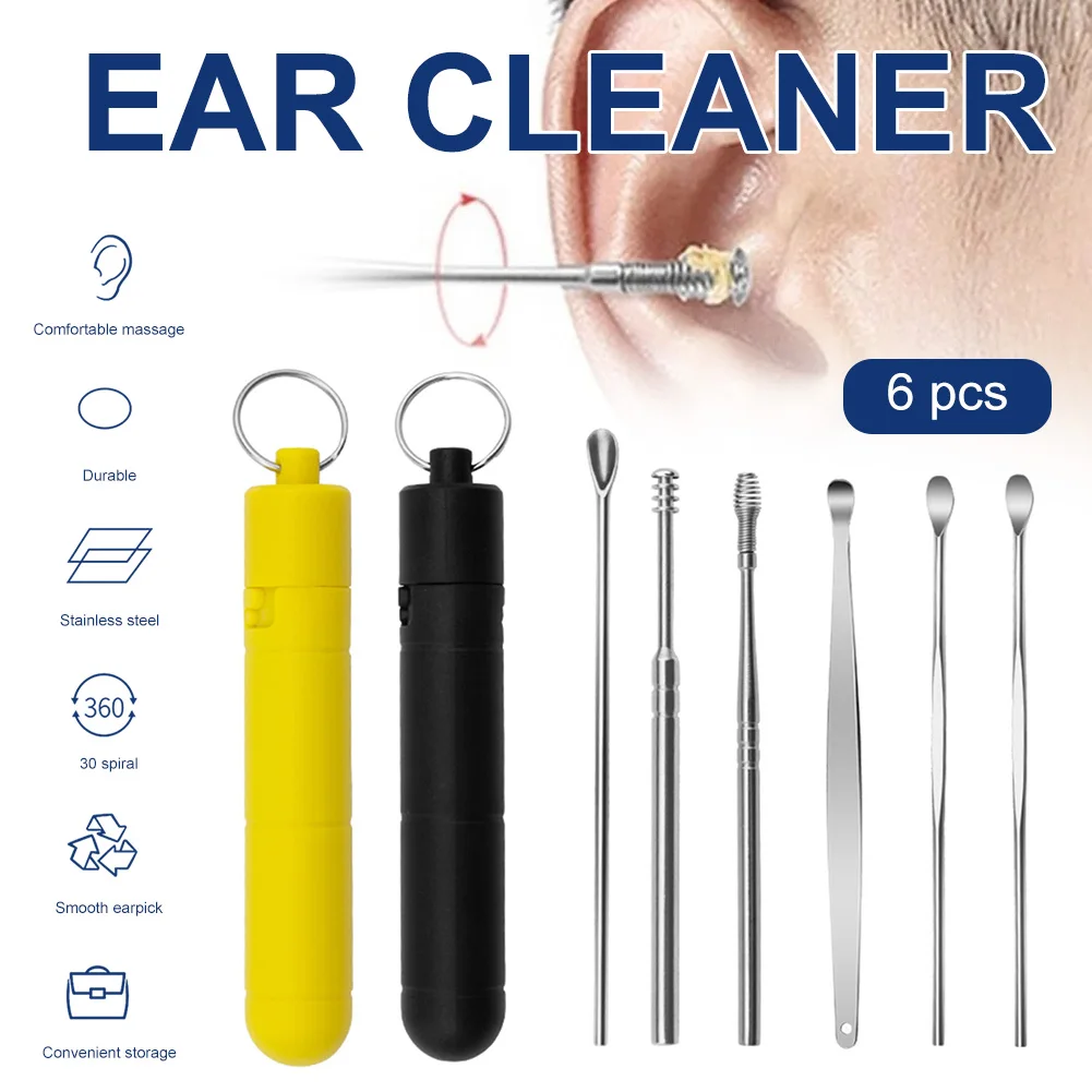 6pcs Ear Cleaner Earwax Removal Tool Stainless Steel Spring Spoon Earpick Cleanser Reusable Ear Wax Remover Tool Kit
6pcs Ear Cleaner Earwax Removal Tool Stainless Steel Spring Spoon Earpick Cleanser Reusable Ear Wax Remover Tool Kit