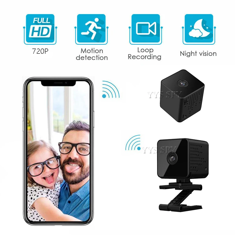 Миниатюрная IP-камера наблюдения 720P для умного дома видеоняня маленькая