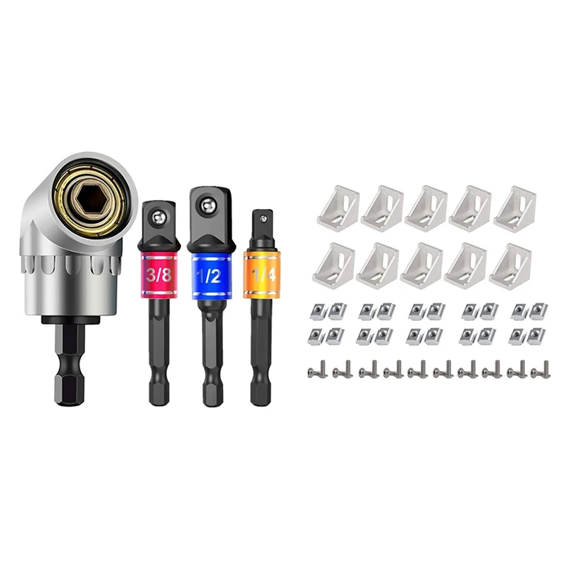 1 Set Impact Grade Power Hand Tools Driver Sockets Adapter & 50 Pcs Corner Bracket Profile Connector Set 
1 Set Impact Grade Power Hand Tools Driver Sockets Adapter & 50 Pcs Corner Bracket Profile Connector Set