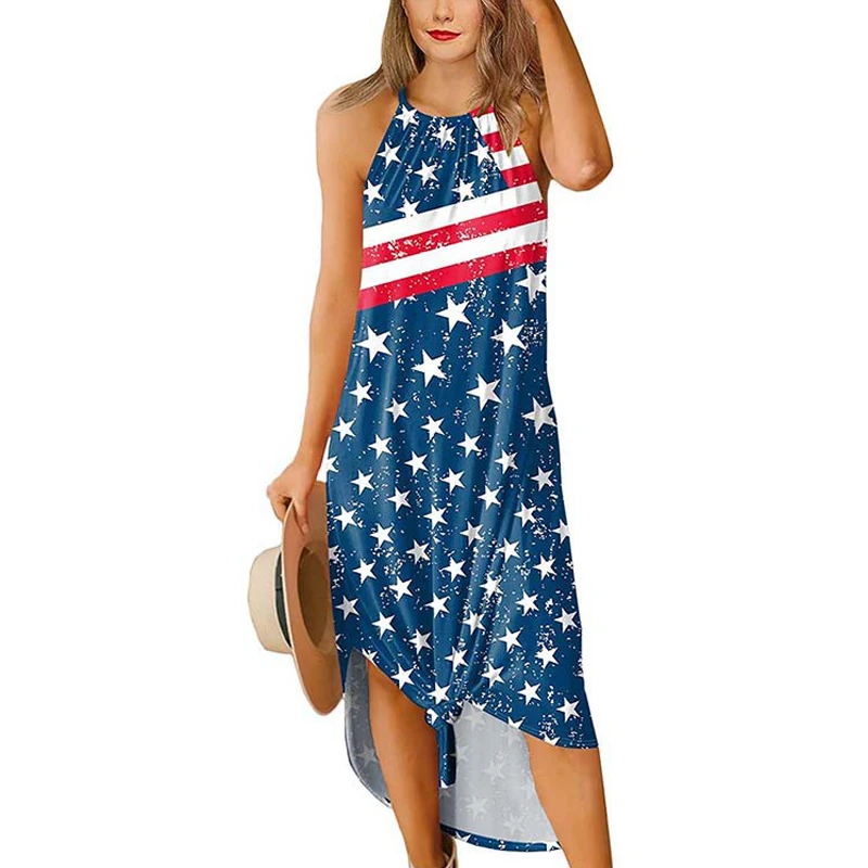 Summer Elegant Beach Women Dress Print Flowers Lady Halter Neck Boho Vintage Party Asymmetric Long Dresses Loose Casual Fashion 
Summer Elegant Beach Women Dress Print Flowers Lady Halter Neck Boho Vintage Party Asymmetric Long Dresses Loose Casual Fashion