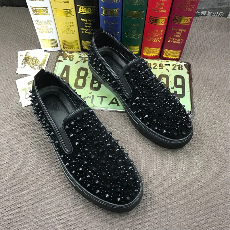 British design men luxury fashion hip hop punk dress cow leather rivets shoes slip-on flat shoe black summer loafers chaussures
British design men luxury fashion hip hop punk dress cow leather rivets shoes slip-on flat shoe black summer loafers chaussures