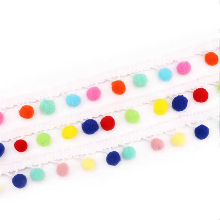 5 Yard Stained Ribbon Colorful Pom Pom Lace Trim Ball Fringe Lace Ribbon Knitting For Cloth or Bag DIY Sewing Accessories
5 Yard Stained Ribbon Colorful Pom Pom Lace Trim Ball Fringe Lace Ribbon Knitting For Cloth or Bag DIY Sewing Accessories