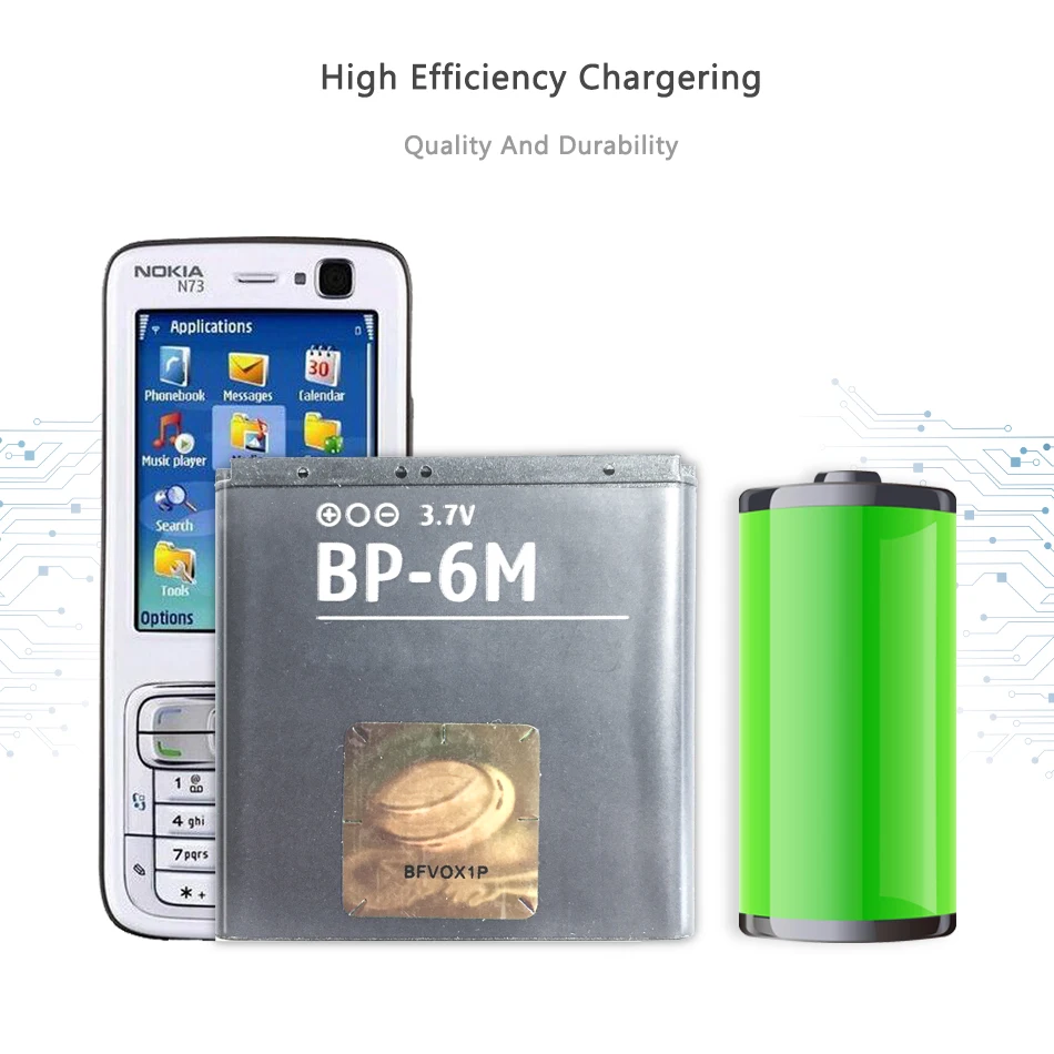 BP-6M аккумулятор для NOKIA N93 N73 9300 6233 6280 6282 3250 6151 6234 9300i N77 6288 N93S | Компьютеры и офис