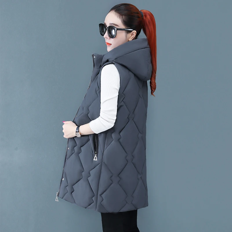 Women's Long Winter Vests For Women Solid Hooded Female Sleeveless Down Jacket Zipper Waistcoat Women's Autumn Coat
Women's Long Winter Vests For Women Solid Hooded Female Sleeveless Down Jacket Zipper Waistcoat Women's Autumn Coat