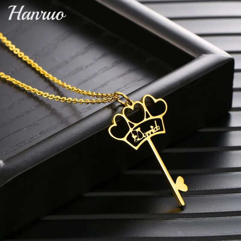Personalized Custom Crown Key Shape Pendant Necklace Stainless Steel Customized Name Necklaces For Women Men Nameplate Jewelry
Personalized Custom Crown Key Shape Pendant Necklace Stainless Steel Customized Name Necklaces For Women Men Nameplate Jewelry