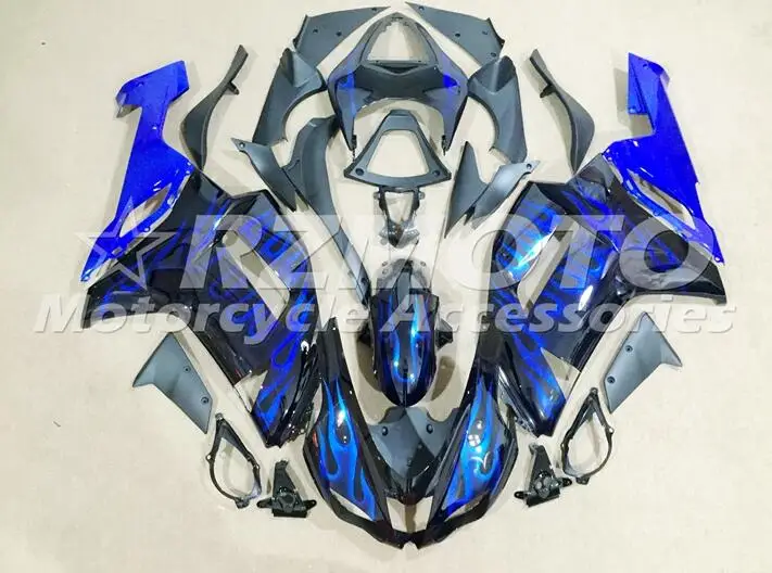 

Комплект обтекателей для мотоцикла из АБС-пластика, 4 подарка, подходит для kawasaki Ninja ZX6R 636 2007 2008 6R 07 08, обтекатель с синим пламенем