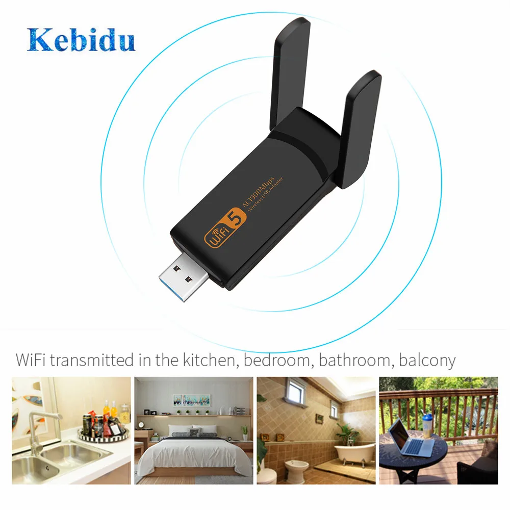KEBIDU 1900 Мбит/с Wi-Fi ключ компьютер AC сетевая карта USB 3 0 антенна двухполосный usb