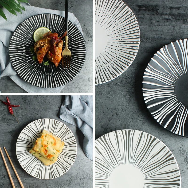 Matte Western Plate, Black and White, Simple Dessert Plate, under Glaze Color, Original Pasta Plate
Matte Western Plate, Black and White, Simple Dessert Plate, under Glaze Color, Original Pasta Plate