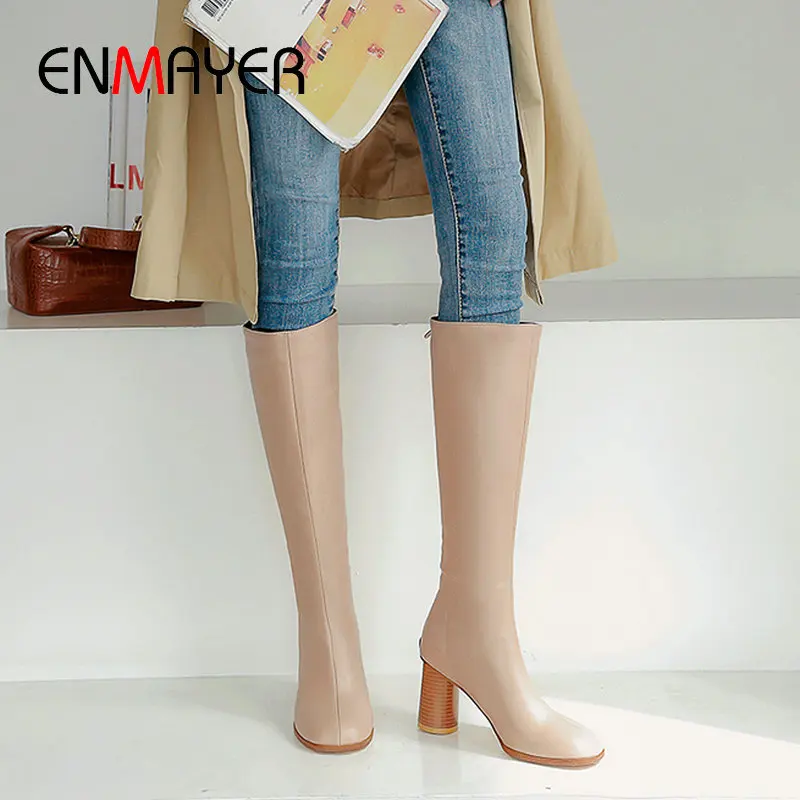 ENMAYER Womens Winter Fashion 2019 Basic Round Toe Square Heel PU Knee-High Women Boots Short Plush Women Shoes Size 34-43
ENMAYER Womens Winter Fashion 2019 Basic Round Toe Square Heel PU Knee-High Women Boots Short Plush Women Shoes Size 34-43