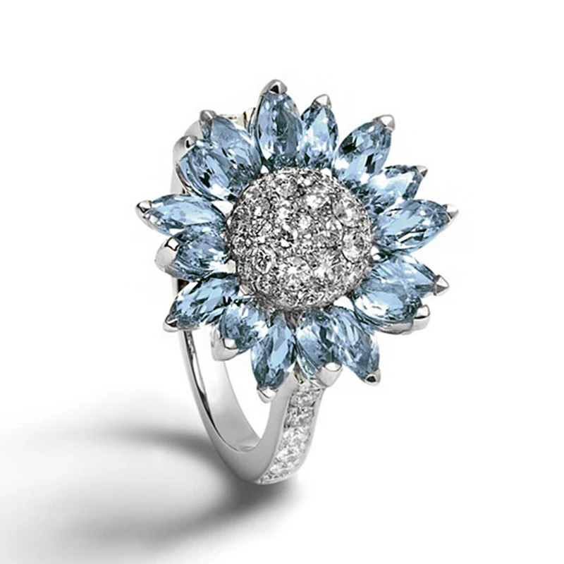 Luxury Crystal SunFlower Zircon Rings For Women Elegant Charming Party Finger Jewelry New Trendy Wedding Ladies Rings Jewelry
Luxury Crystal SunFlower Zircon Rings For Women Elegant Charming Party Finger Jewelry New Trendy Wedding Ladies Rings Jewelry