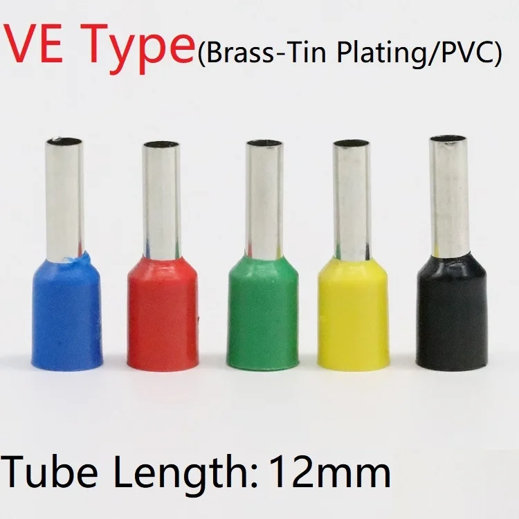 20pcs VE Tubular Terminal Electrical Cable Connector Brass Pipe 12mm PVC Insulated Ferrules Red Yellow Blue Green Black
20pcs VE Tubular Terminal Electrical Cable Connector Brass Pipe 12mm PVC Insulated Ferrules Red Yellow Blue Green Black