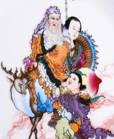 Collection Chinese Jingdezhen Porcelain Old Man Ride Deer Bring Good Luck Ornament Plate Exquisite Plate Dish 
Collection Chinese Jingdezhen Porcelain Old Man Ride Deer Bring Good Luck Ornament Plate Exquisite Plate Dish