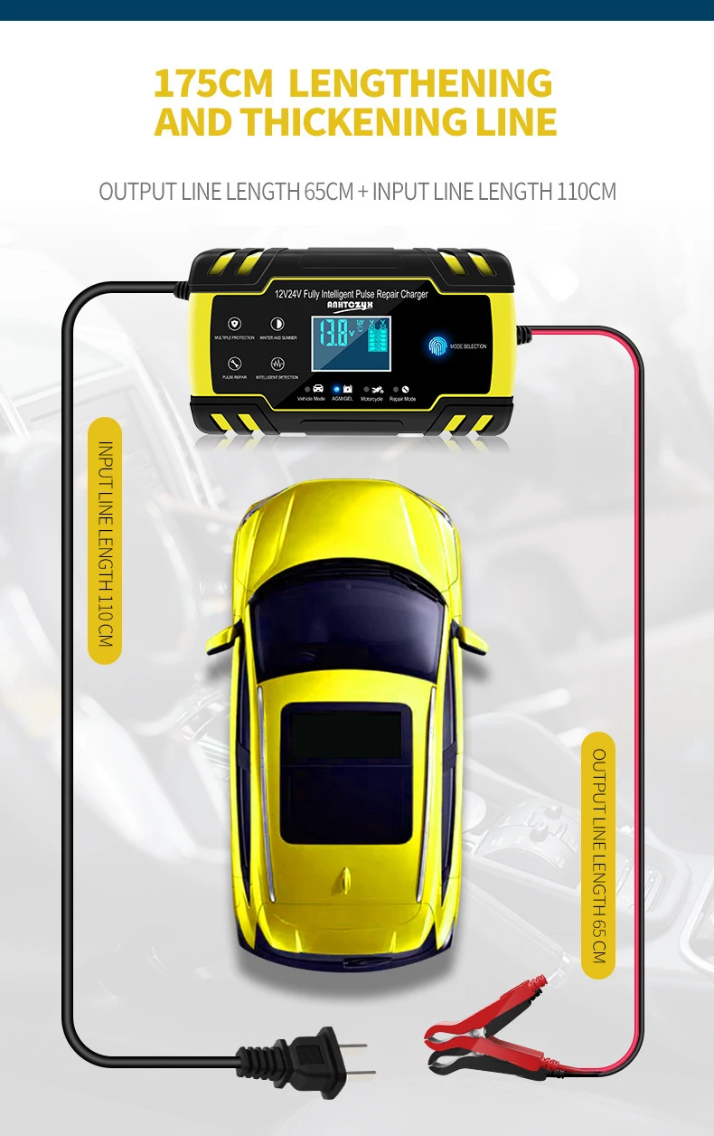 12V-24V 8A Full Automatic Battery-chargers Digital LCD Display Car Battery Chargers Power Puls Repair Chargers Wet Dry Lead Acid
12V-24V 8A Full Automatic Battery-chargers Digital LCD Display Car Battery Chargers Power Puls Repair Chargers Wet Dry Lead Acid