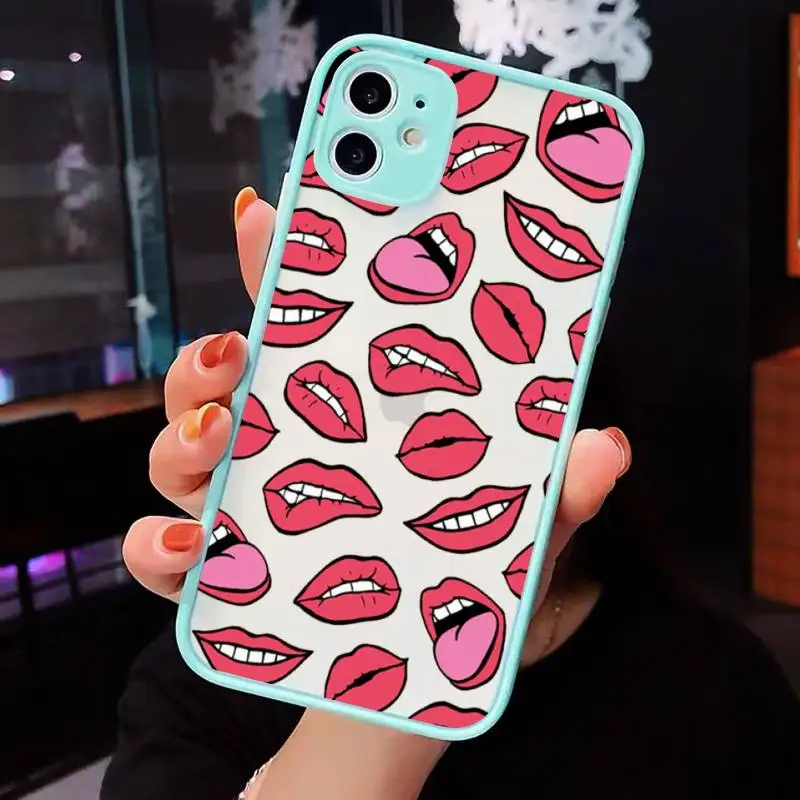 Sexy lips lipstick Phone Case For iPhone 12 11 Mini Pro XR XS Max 7 8 Plus X Matte transparent blue Back Cover
Sexy lips lipstick Phone Case For iPhone 12 11 Mini Pro XR XS Max 7 8 Plus X Matte transparent blue Back Cover
