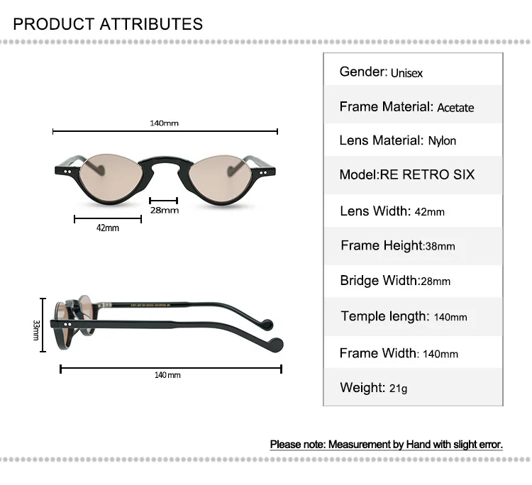 Small Size Acetate Sunglasses Vintage Unisex Half Rim Polarized Frame Brand Designer UV400 Driving Fishing Outdoor Sun Glasses
Small Size Acetate Sunglasses Vintage Unisex Half Rim Polarized Frame Brand Designer UV400 Driving Fishing Outdoor Sun Glasses
