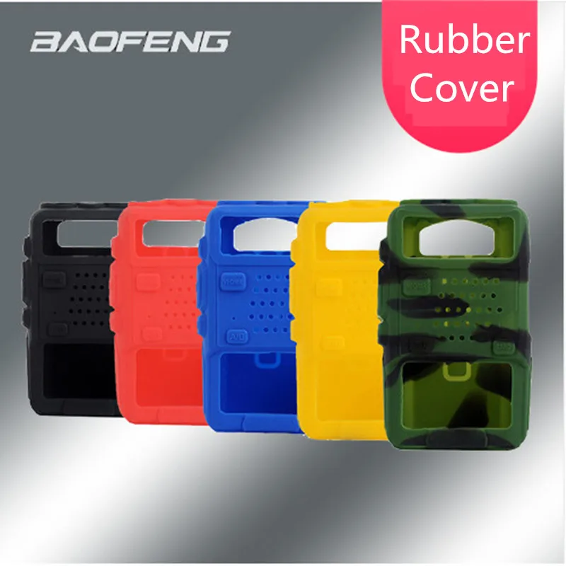

Резиновый чехол для рации Baofeng UV5R UV5RE UV5RA, защита от радиосвязи, аксессуары для рации UV-5R, силиконовый резиновый чехол, пять цветов