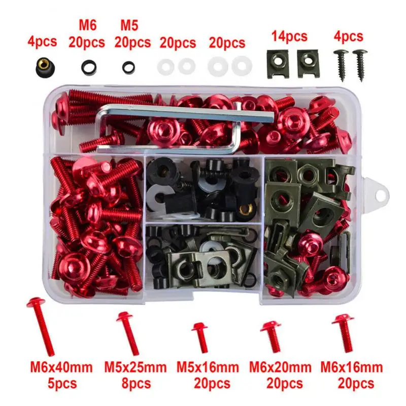 177PCS Fairing Bolt Kit Bodywork Screws Nut for Honda CBR600RR CBR900RR CBR1000RR CBR1100XX Car Accessoires
177PCS Fairing Bolt Kit Bodywork Screws Nut for Honda CBR600RR CBR900RR CBR1000RR CBR1100XX Car Accessoires