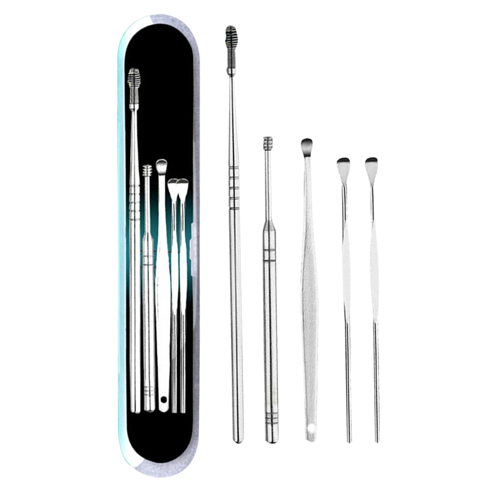 Ear Pick Five piece stainless steel ear scoop double head spiral ear buckle ear pick ear pick tool set 2021 New Fashion
Ear Pick Five piece stainless steel ear scoop double head spiral ear buckle ear pick ear pick tool set 2021 New Fashion