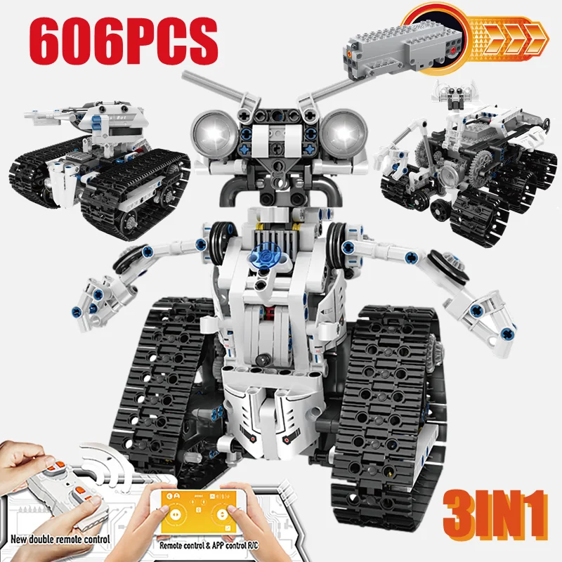 High-tech 3IN1 RC Robot Tank Rover Building Blocks MOC Remote Control Bricks Ideas Toys For Children Birthday Gifts
High-tech 3IN1 RC Robot Tank Rover Building Blocks MOC Remote Control Bricks Ideas Toys For Children Birthday Gifts