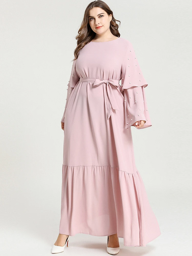 Plus Size Pink Dubai Abaya Kaftan Turkey Islam Arabic Muslim Dress Abayas For Women Robe Longue Femme Musulman Caftan Marocain
Plus Size Pink Dubai Abaya Kaftan Turkey Islam Arabic Muslim Dress Abayas For Women Robe Longue Femme Musulman Caftan Marocain