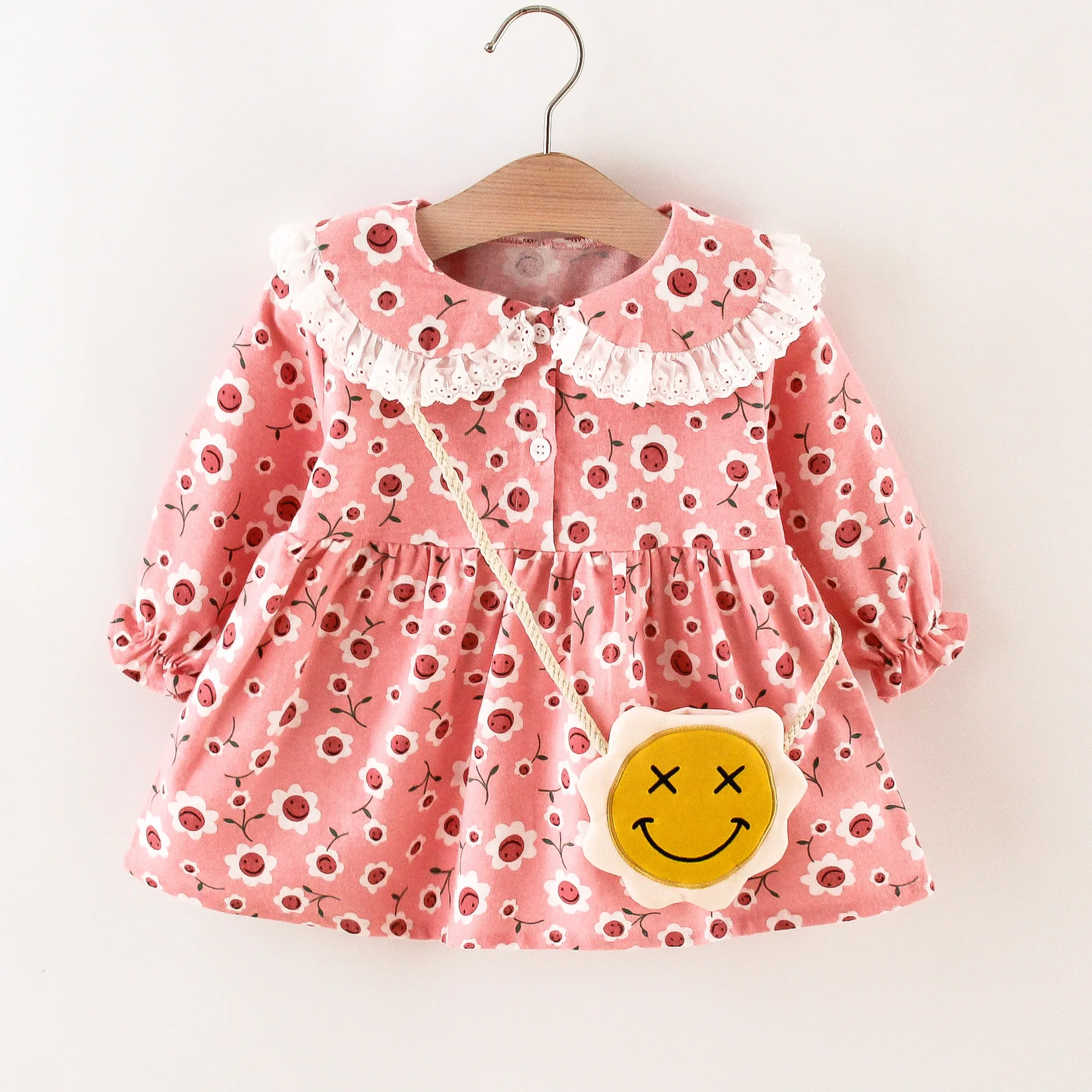 New Arrival Toddler Girls Christmas Dress Long Sleeve Floral Peter Pan Collar Princess Kids Clothes With Bag
New Arrival Toddler Girls Christmas Dress Long Sleeve Floral Peter Pan Collar Princess Kids Clothes With Bag