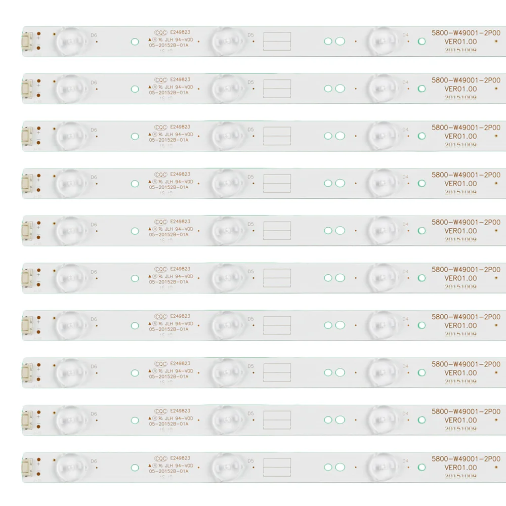 TKDMR 10pcs /set 49" inch TV LED Strip 5800-W49001-1P00 for 49E6000 49E3000 480mm 6LED Universal tv led backlight strip used
TKDMR 10pcs /set 49" inch TV LED Strip 5800-W49001-1P00 for 49E6000 49E3000 480mm 6LED Universal tv led backlight strip used