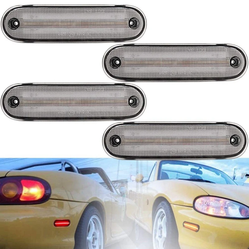 4Pcs/Set LED Side Marker Light Clear Lens Front Rear Turn Signal Lights Blinker Lamp for MAZDA MX-5 MX5 MIATA 1990-2005
4Pcs/Set LED Side Marker Light Clear Lens Front Rear Turn Signal Lights Blinker Lamp for MAZDA MX-5 MX5 MIATA 1990-2005