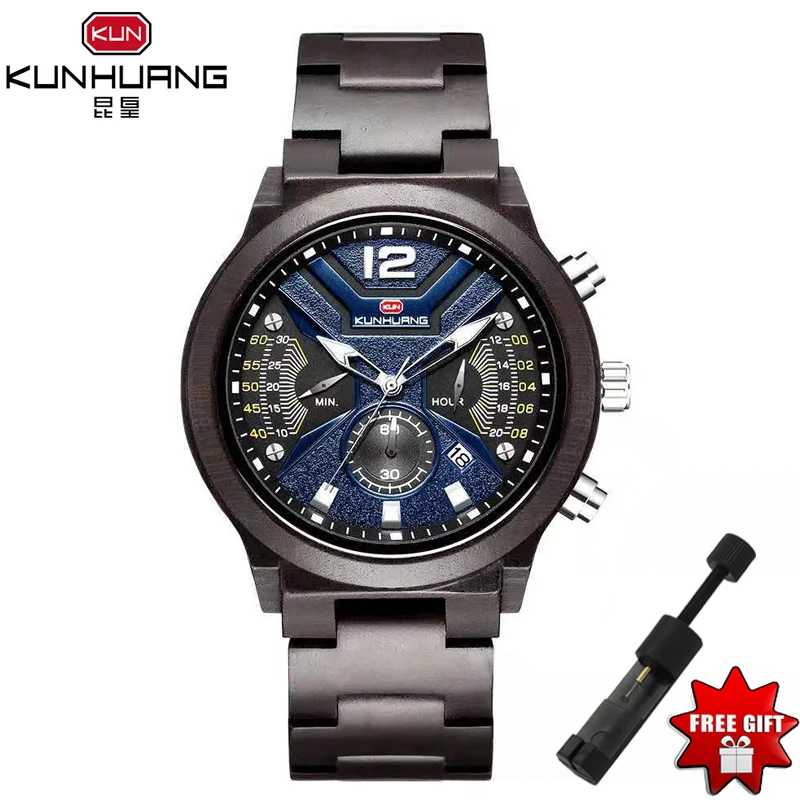 New Fashion Wooden Watch Men Vintage Sport Chronograph Wood Band Watch Men's Watches Luxury Functional Watches Relogio Masculino
New Fashion Wooden Watch Men Vintage Sport Chronograph Wood Band Watch Men's Watches Luxury Functional Watches Relogio Masculino