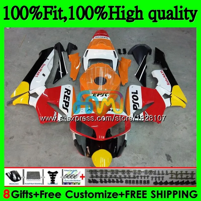 Injection For HONDA CBR 600RR 600F5 600CC F5 03 Repsol red hot 04 108BS.8 CBR600RR CBR600F5 CBR 600 CBR600 RR 2003 2004 Fairings 
Injection For HONDA CBR 600RR 600F5 600CC F5 03 Repsol red hot 04 108BS.8 CBR600RR CBR600F5 CBR 600 CBR600 RR 2003 2004 Fairings
