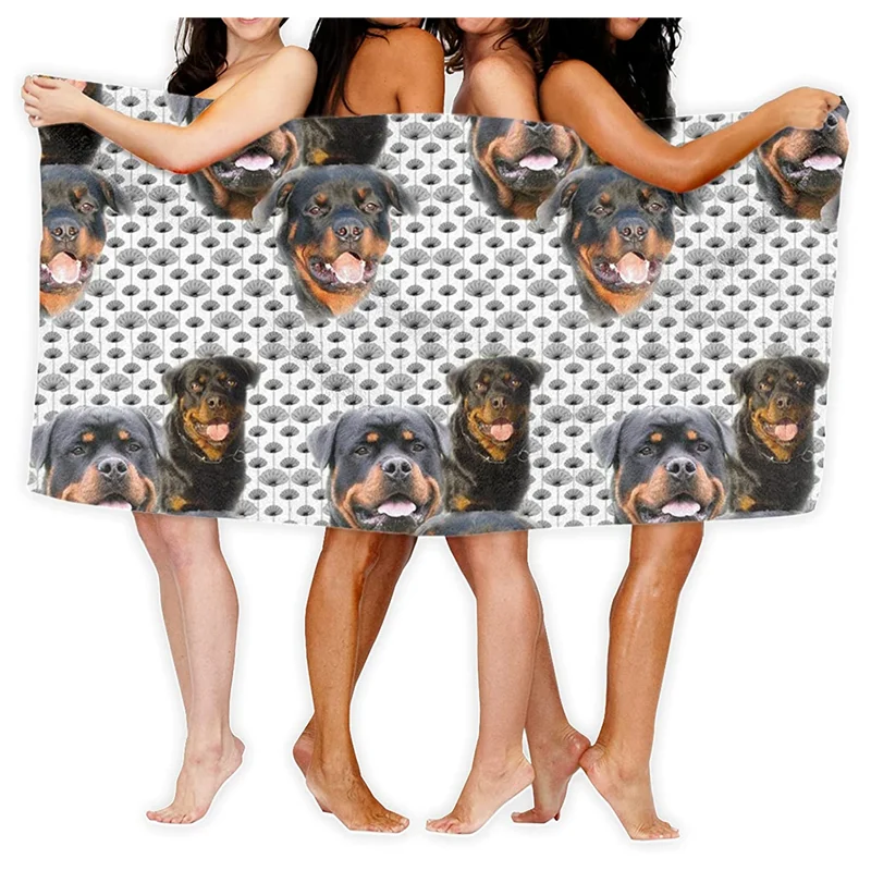 

Clever Rottweiler bath towel, 30"X50" pool, spa and gym towel Lightweight super absorbent quick-drying towel 100% microfiber