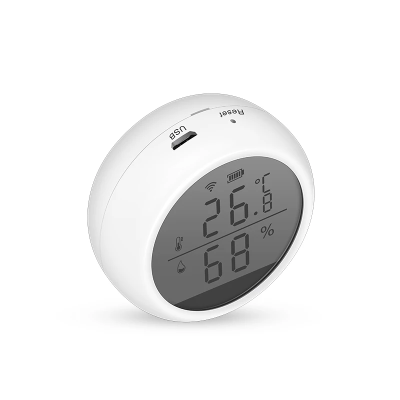 WIFI temperature and humidity sensor With LCD Display smart home work with Alexa Google Home tuya smart life app control sensor
WIFI temperature and humidity sensor With LCD Display smart home work with Alexa Google Home tuya smart life app control sensor