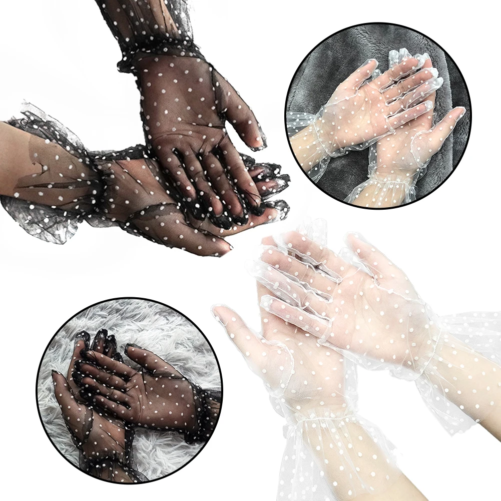 1pair Full Finger Prom Polka Dot Wedding Gloves Gift Party Lace Tulle Dinner Elegant Accessories For Bride Short Thin Retro
1pair Full Finger Prom Polka Dot Wedding Gloves Gift Party Lace Tulle Dinner Elegant Accessories For Bride Short Thin Retro