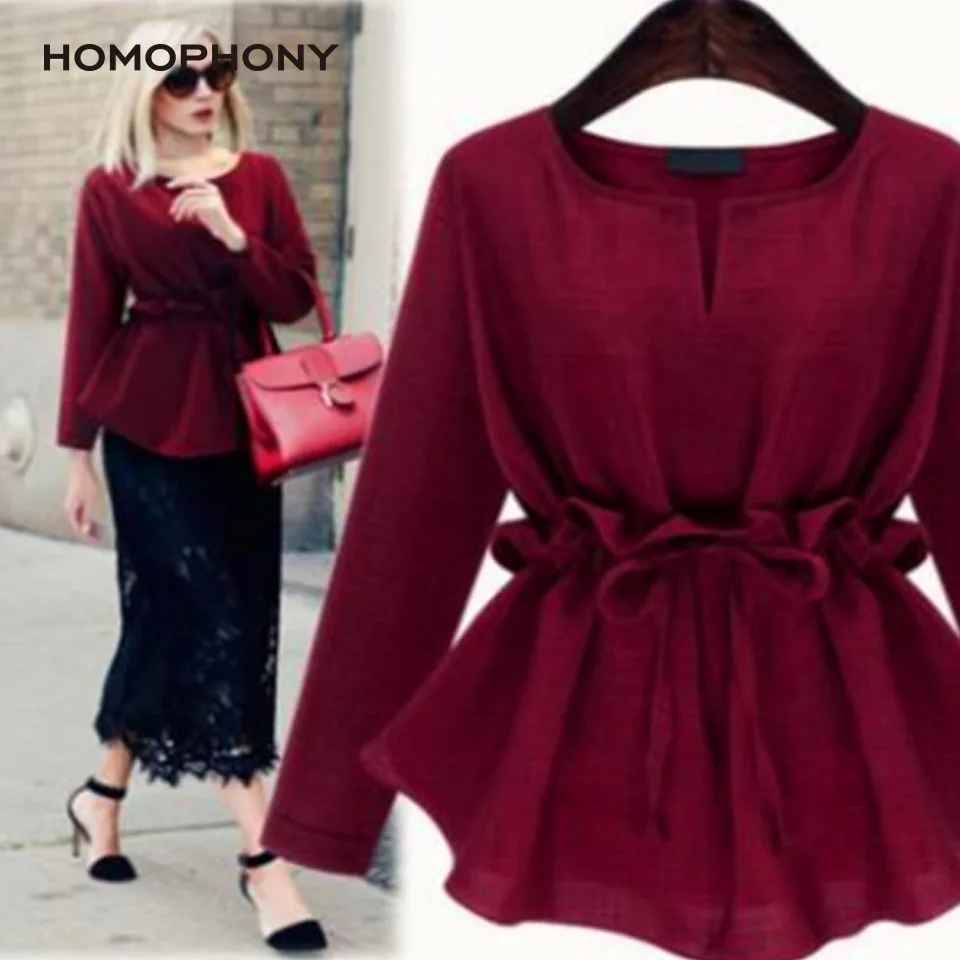Homophony 2020 Fashion Women Blouses O-Neck Ruffles Elegant Women Shirt Long Sleeve Casual Drawstring Plus Size Tops Blouse Shir
Homophony 2020 Fashion Women Blouses O-Neck Ruffles Elegant Women Shirt Long Sleeve Casual Drawstring Plus Size Tops Blouse Shir